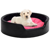 Vidaxl Hundekorb 99x89x21 cm Plüsch und künstliches Lederschwarz und Rosa