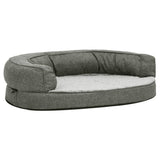 Vidaxl Hundebett Ergonomische Leinen-Look 75x53 cm Fleece Gray