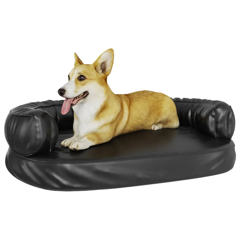 Vidaxl Hundekorb mit ergonomischem Schaum 88x65 cm künstliches Leder schwarz