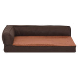 Vidaxl Hundebett Ergonomische Leinen-Look 75x53 cm Fleece Brown