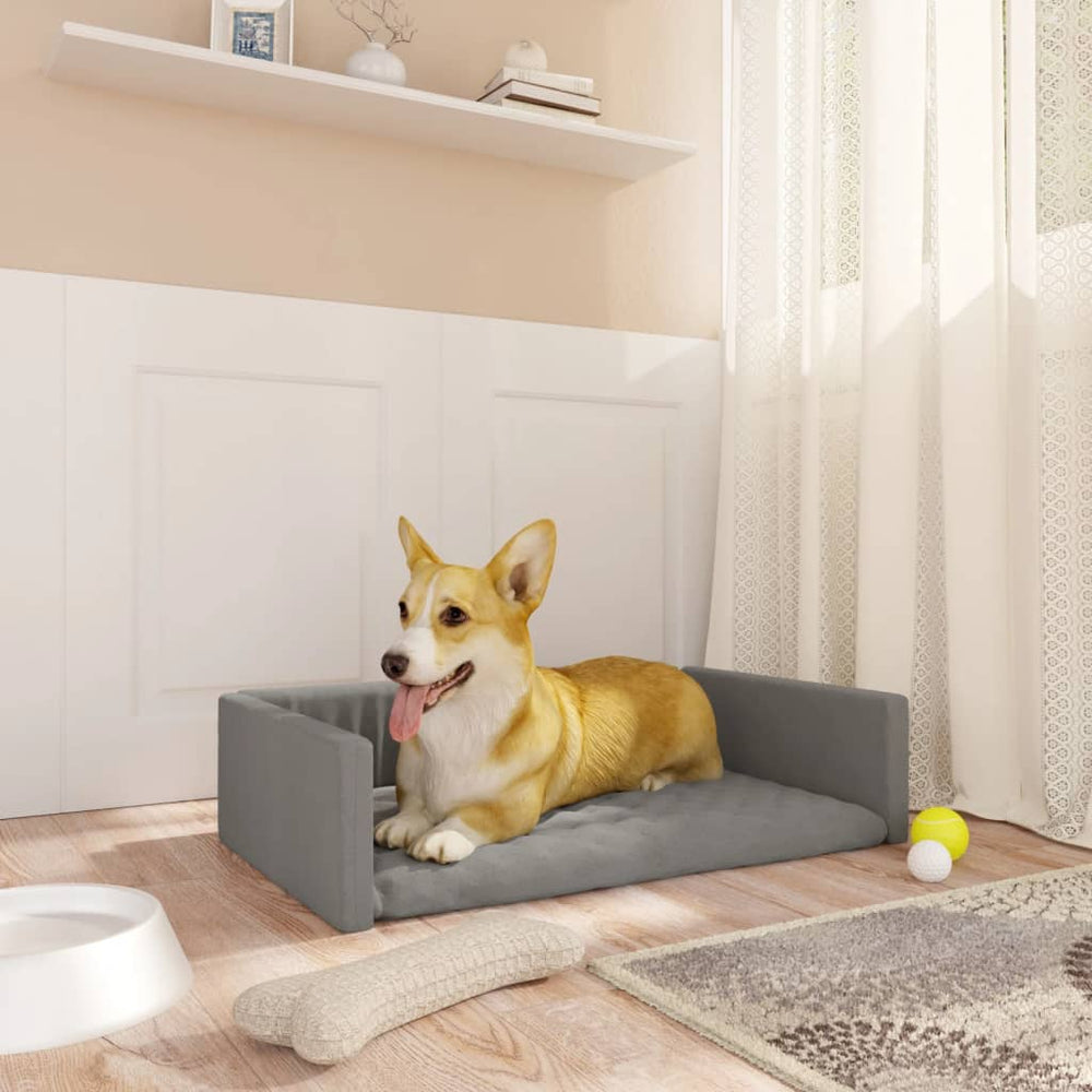 Vidaxl Car Dog Basket Leinen Look 70x45 cm hellgrau