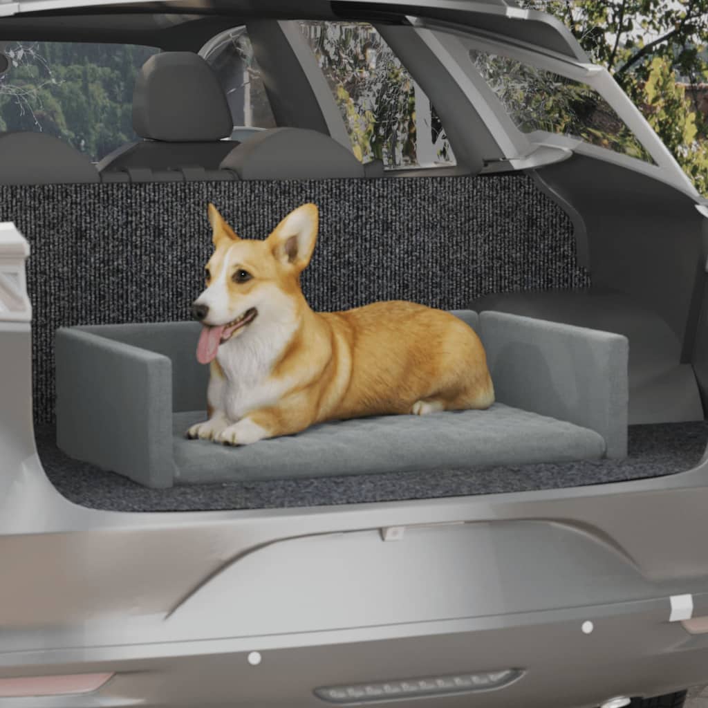 Vidaxl Car Dog Basket Leinen Look 70x45 cm hellgrau
