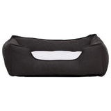 Vidaxl Hundekorb Leinen Look 85.5x70x23 cm Fleece Dunkelgrau und Weiß