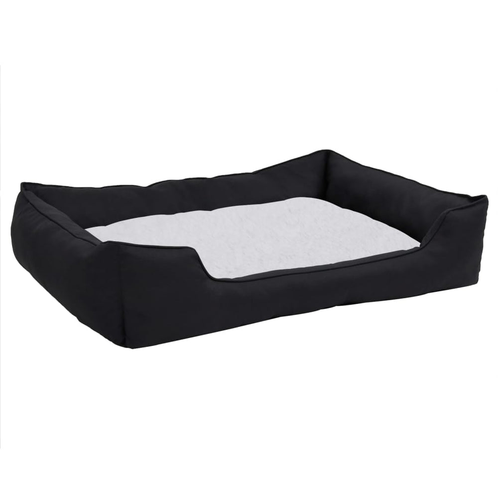 Vidaxl Hundekorb Leinen Look 85.5x70x23 cm Fleece schwarz und weiß
