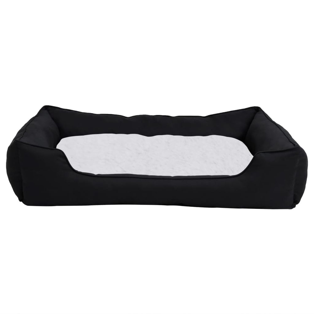 Vidaxl Hundekorb Leinen Look 85.5x70x23 cm Fleece schwarz und weiß
