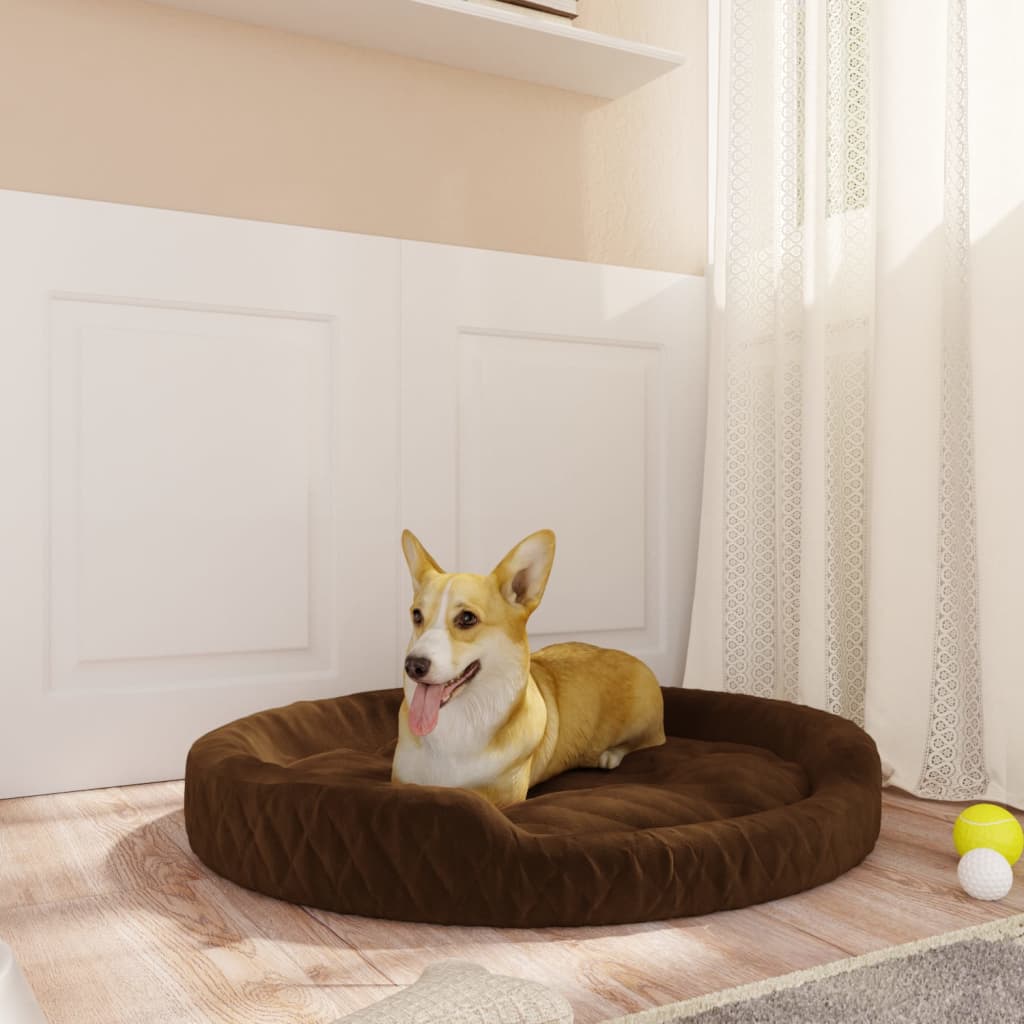 Vidaxl Hundekorb 90x70x23 cm Plüschbraun