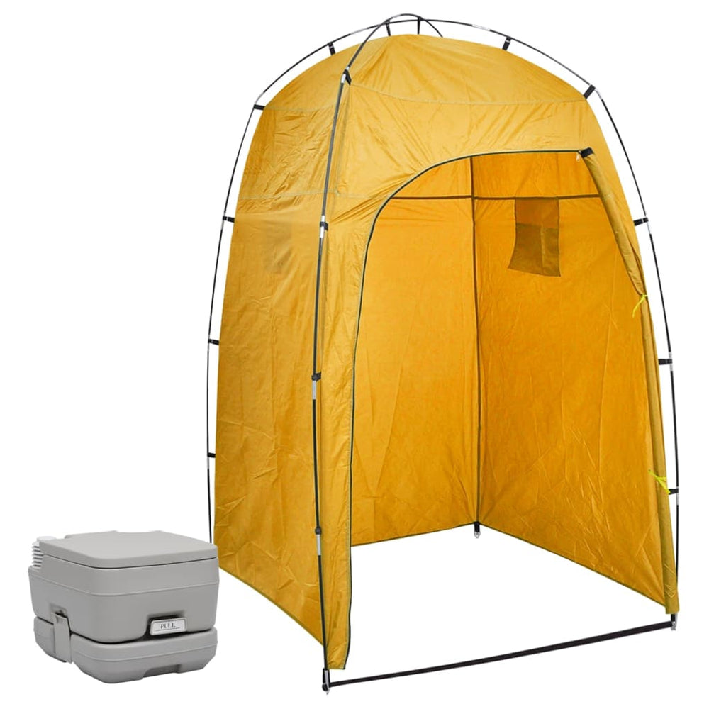 Vidaxl Camping -Toilette mit Zelt tragbar 10 + 10 l