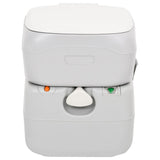 Vidaxl Camping Toilette tragbar 22+12 l HDPE Grau und Weiß
