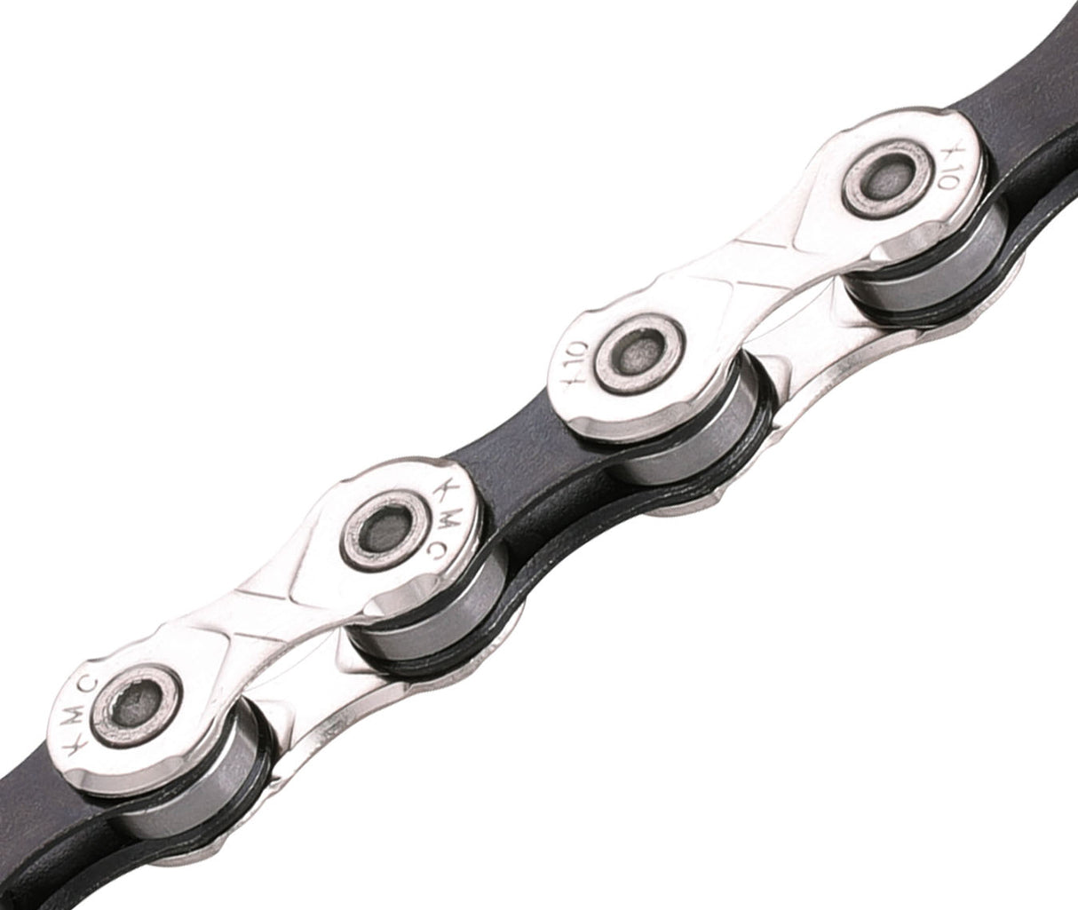 KM X10 Bicycle Chain 10 Speed ​​1 2x11 128 122 Silver Silver Black