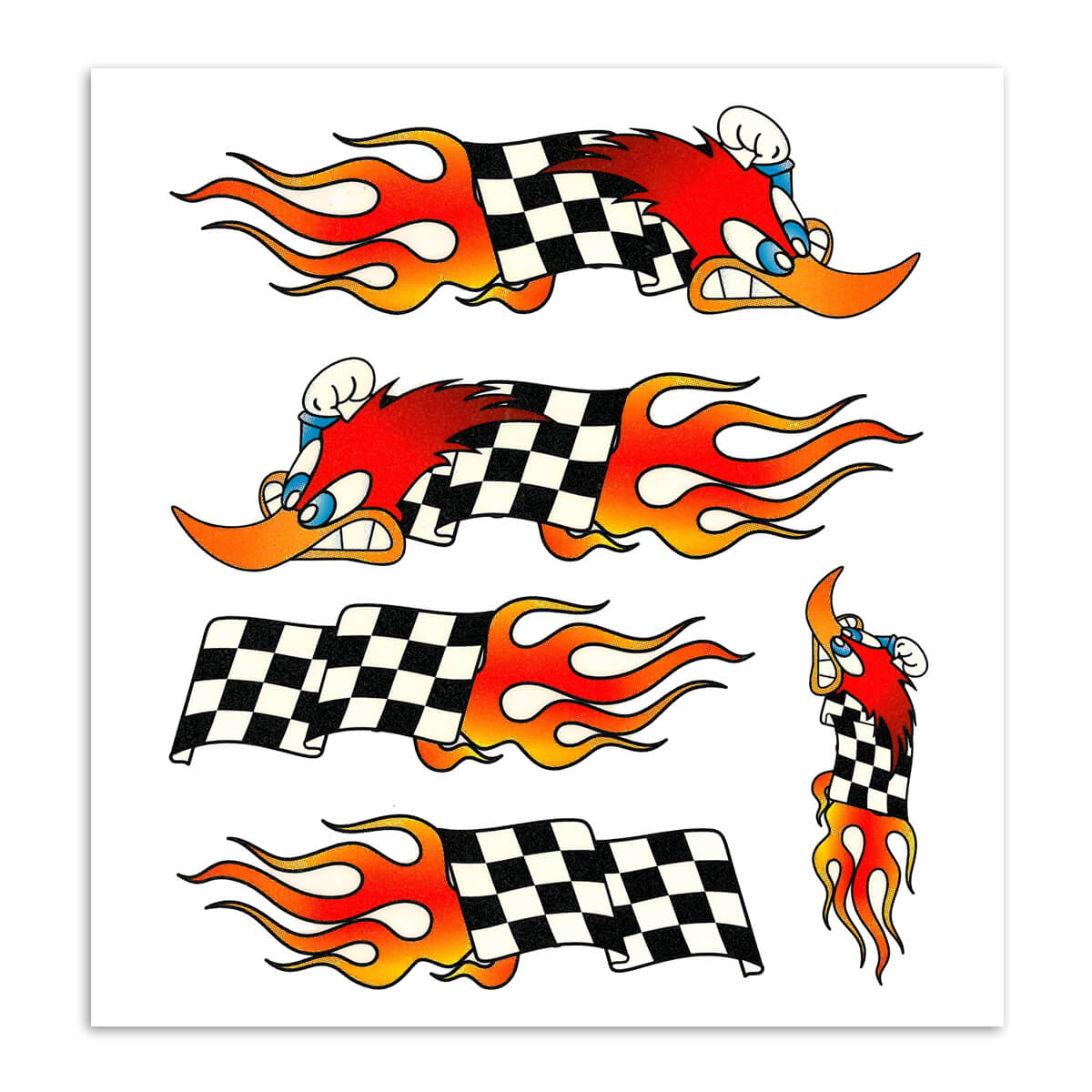 Sticker set Woodpecker Finish flag