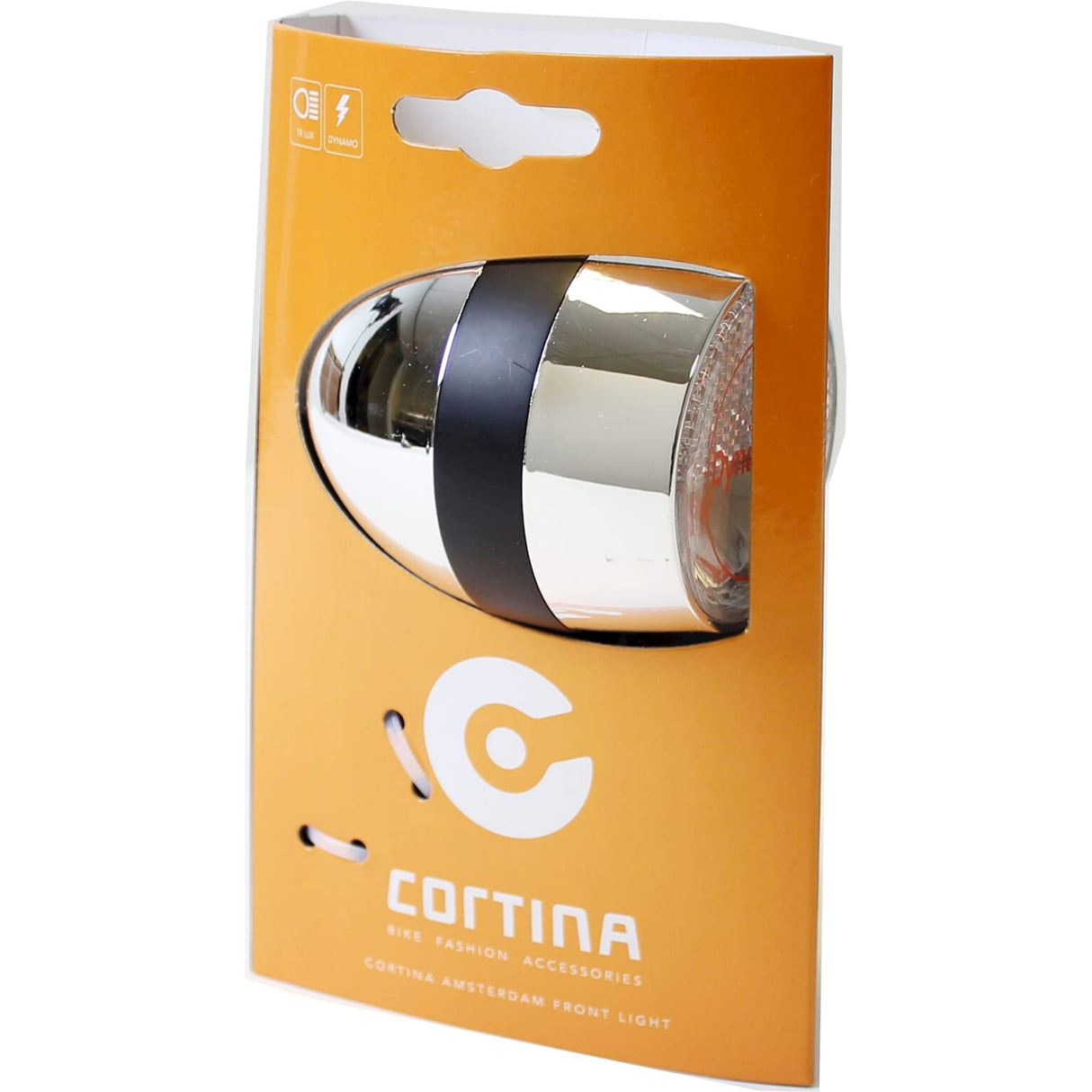 Cortina Headlight Amsterdam Dynamo Chrome Black