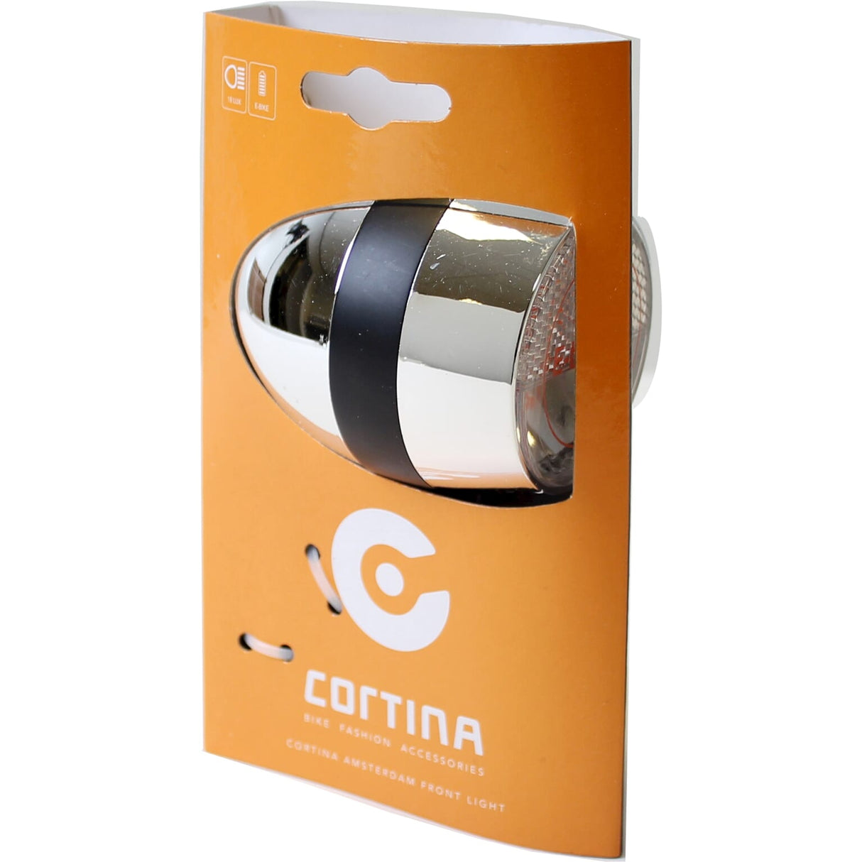 Cortina Koplamp Amsterdam E-Bike Chrome Black