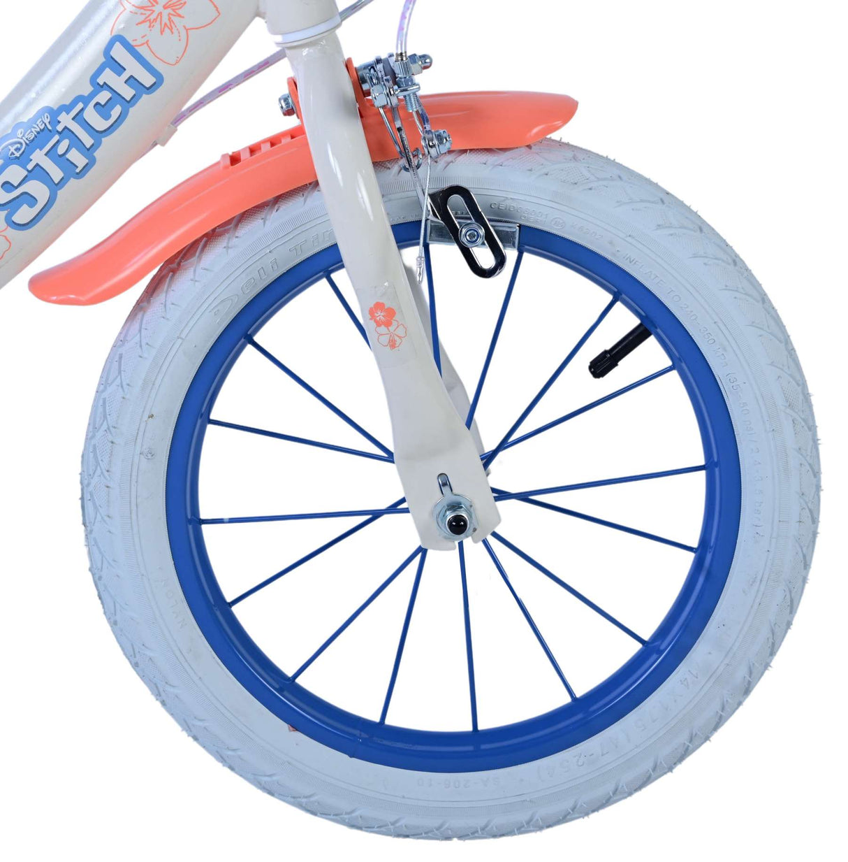 Stichstichstich Kinderbike Girls 14 Zoll Creme Korallenblau zwei Handbremsen