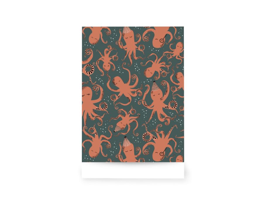 Haus der Produkte Geschenktüten Oktopus Blau Orange 17x25cm 200st