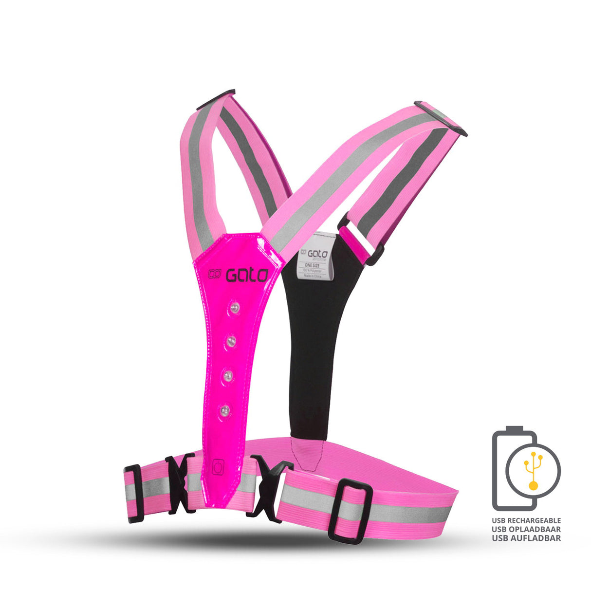 Outwet Safer Sport LED Weste USB Pink One Size