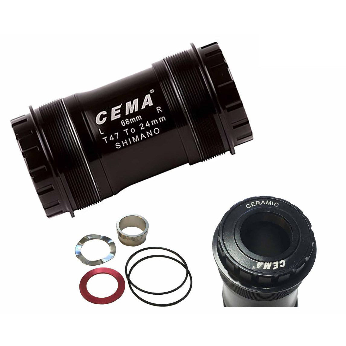 CEMA BRACKETAS T47 SRAM GXP-Ceramic-Zwart