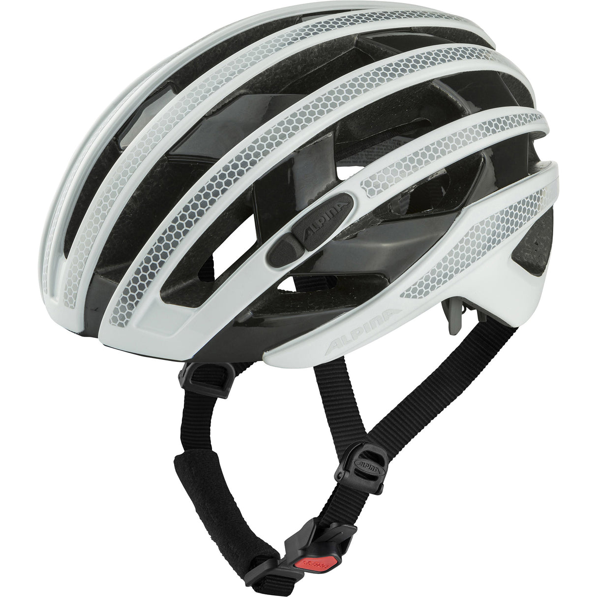 Casco Olympic Sports Sports Sports Race Ravel riflettente 51-56 lucentezza bianca