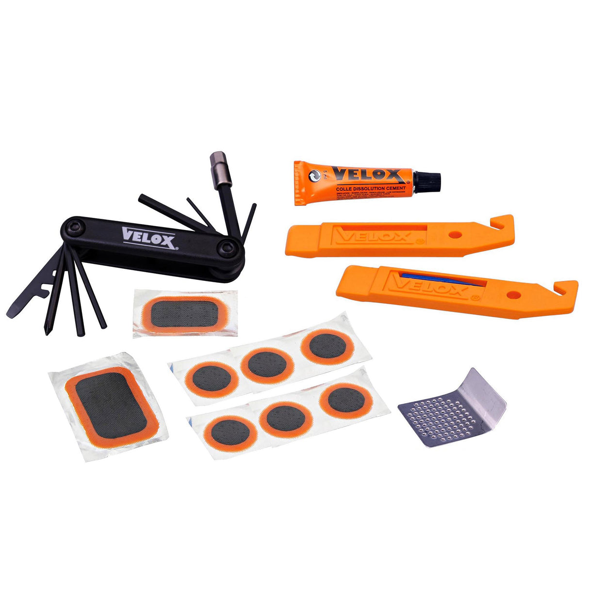 Velox Tire Repair Set avec des briquets de pneus et des multi-tools