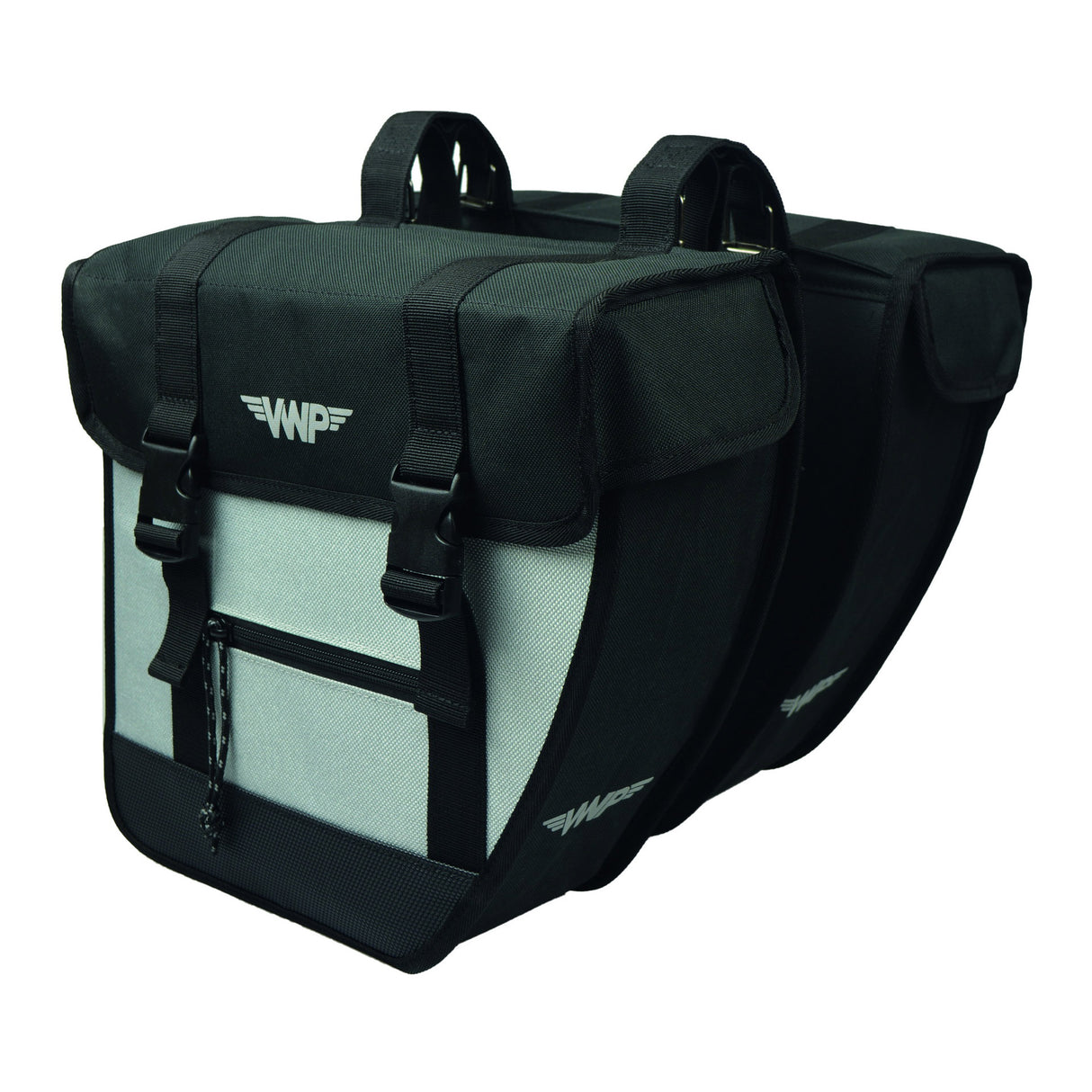 VWP -Doppelfahrrad -Bag -Tour 26L Schwarz Silber