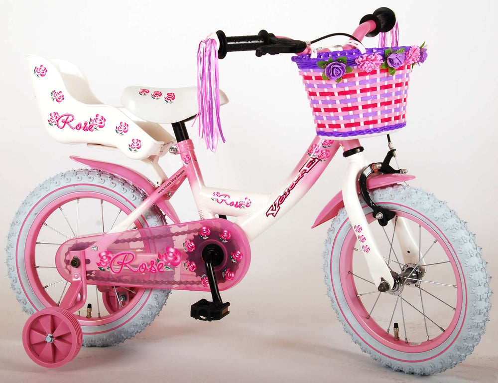 Volare Rose Children's Bike Girls 14 Zoll rosa Weiß 95% versammelten sich