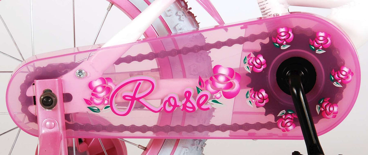 Volare Rose Children's Bike Girls 14 Zoll rosa Weiß 95% versammelten sich