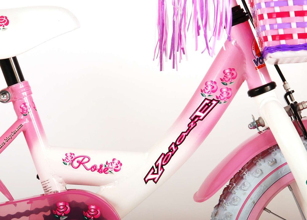 Volare Rose Children's Bike Girls 14 Zoll rosa Weiß 95% versammelten sich