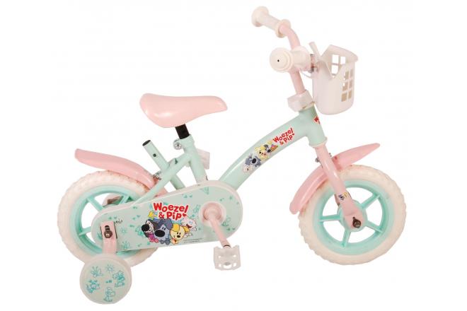 Woezel Pip Pip Children's Bike Girls 10 Zoll Minze Blau Pink Pink Pink