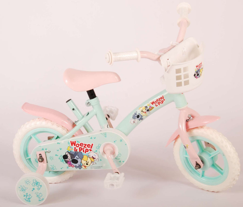 Woezel Pip Pip Children's Bike Girls 10 Zoll Minze Blau Pink Pink Pink