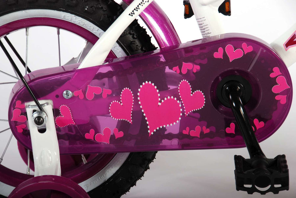 Volare Heart Cruiser Kinderbike - Mädchen - 12 Zoll - weißes Lila