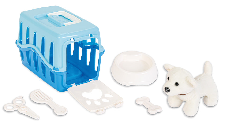 Pilsan Kuschelhund mit Pflegebe inkl. Reisekorb Blauw Witz