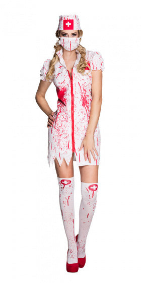 Boland Horror Krankenschwester Kostüm Damen Weiß Rot Größe 44 46 (l)