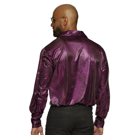 Boland Hemd funky Disco Männer lila Größe 50 52