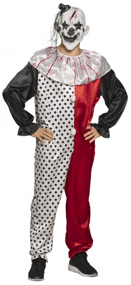 Boland Psycho Clown Kostüm Männer schwarz rote Weiß Größe m l