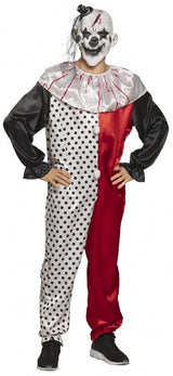Boland Psycho Clown Kostüm Männer schwarz rote Weiß Größe m l