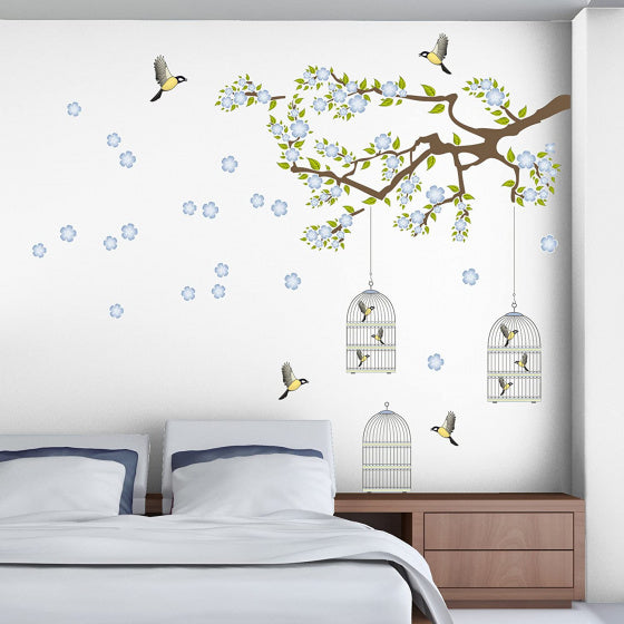 Crearreda Wandaufkleber Zweigkäfige 300 x 270 cm 13-teilig