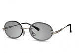 CWI Ladies Sonnenbrille Oval Randloos Katze. 3 Silbergrau