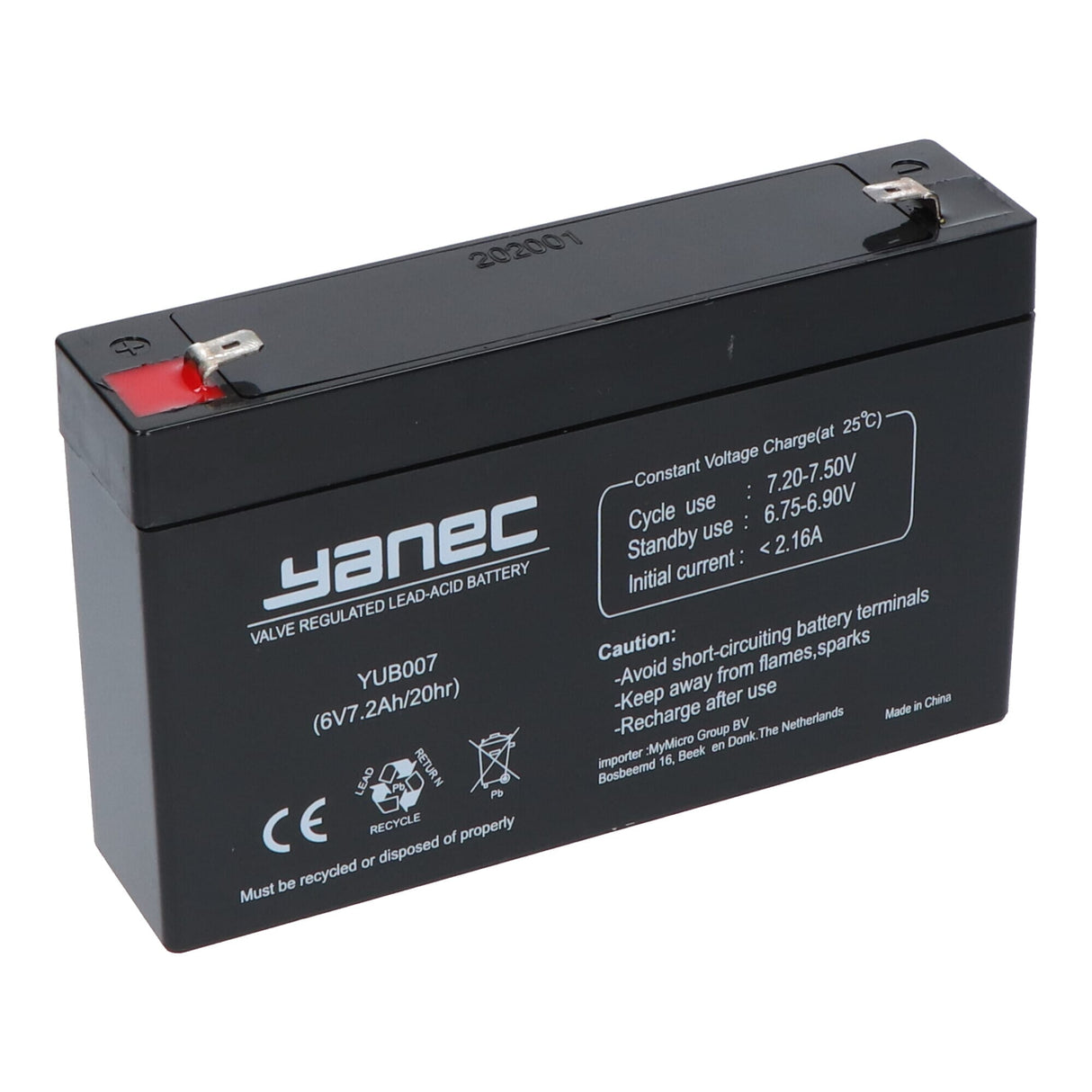 Yanec lead battery 6v 7.2ah