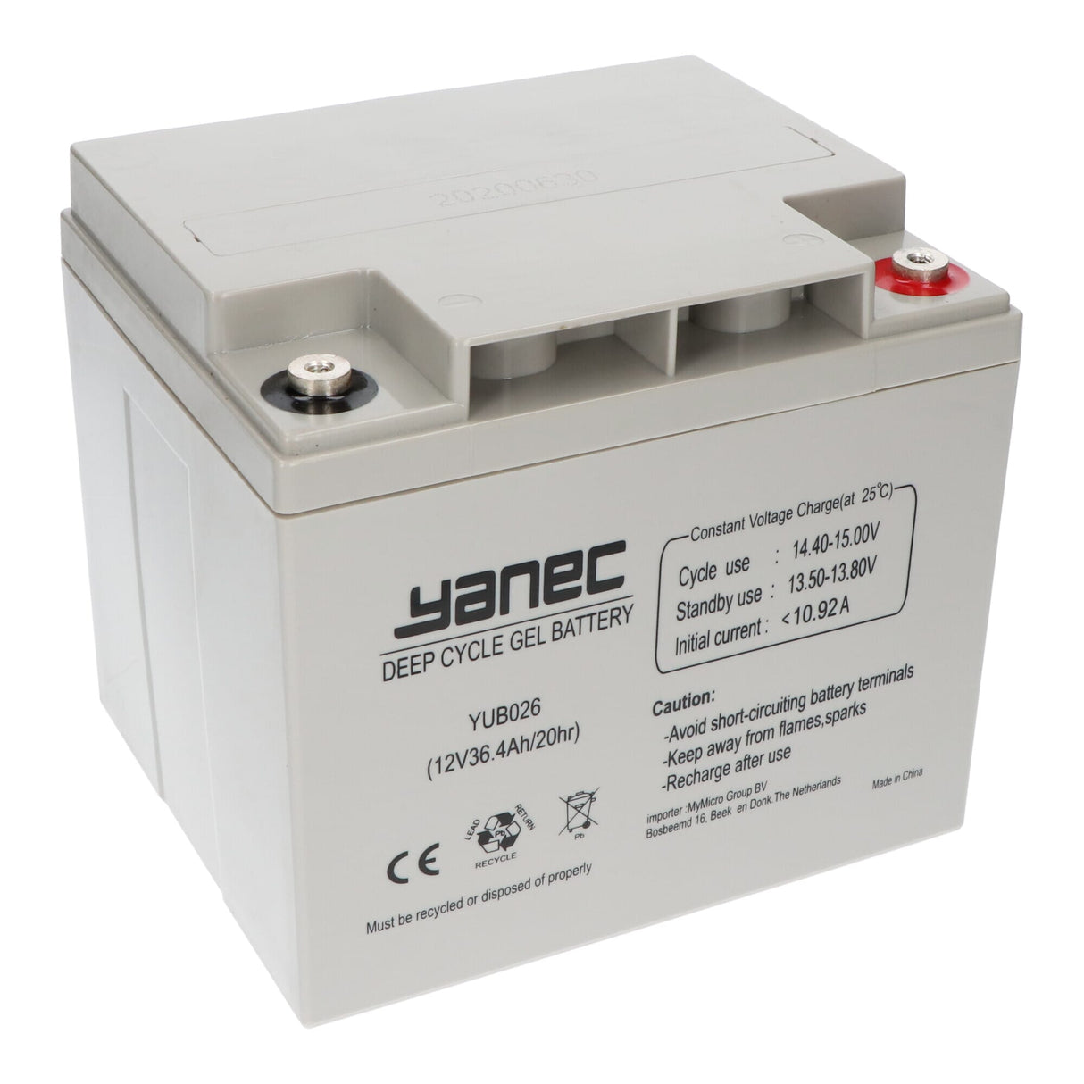 Yanec -Gel -Batterie 12V 36,4AH