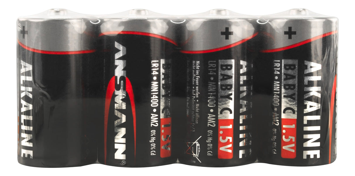 Anmann Alkaline Battery Baby C LR14 4 PCS. krympe film