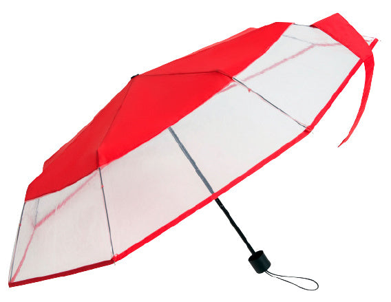 Falconetti Regenschirm 24 x 90 cm Stahl Polyester rot transparent