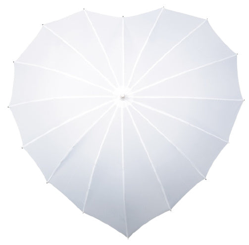 Falcone Regenschirm Herz -veranlasst 110 cm Polyesterweiß