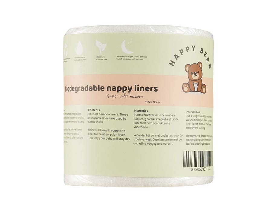 HappyBear Washable blöjinläggningsblad bambu