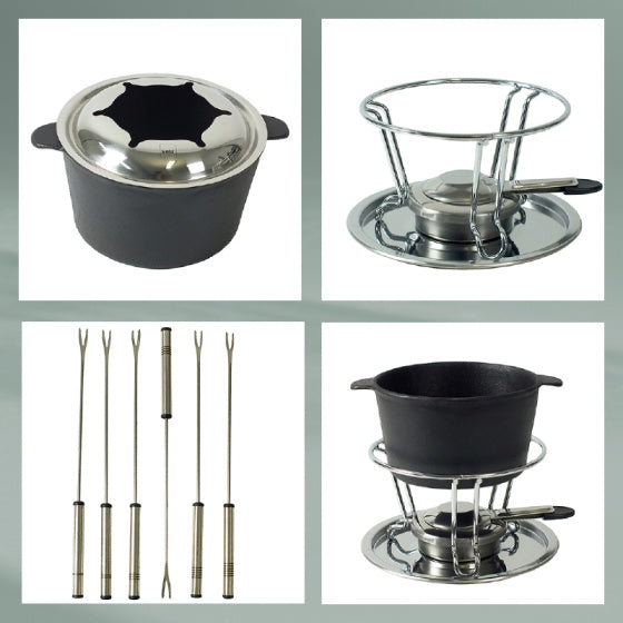 Kela Comore Fondues Set 800 ml 11-teilige Schwarz