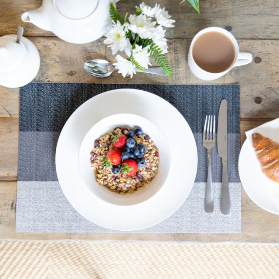 KitchenClet -Placemat 30 x 45 cm PVC Polyester weiß grau
