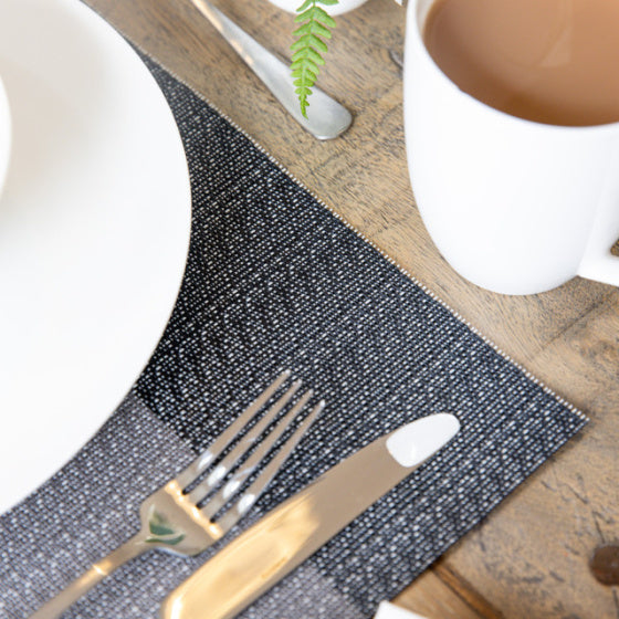 KitchenClet -Placemat 30 x 45 cm PVC Polyester weiß grau