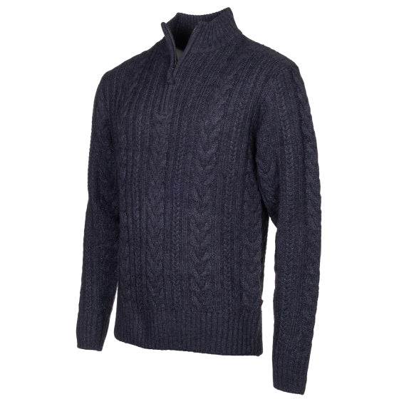 Lebenslinie Marcel Pullover stricken halbe Zip -Männer dunkelblau Größe xl