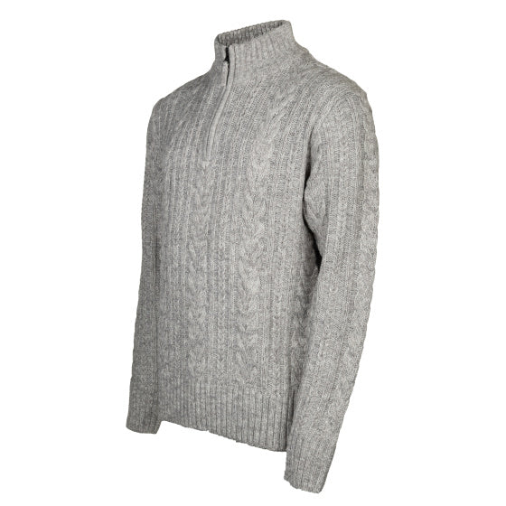 Lebenslinie Marcel Pullover Strick halbe Zip -Männer hellgrau Größe xl