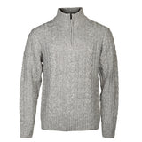 Lebenslinie Marcel Pullover Strick halbe Zip -Männer hellgrau Größe 3xl