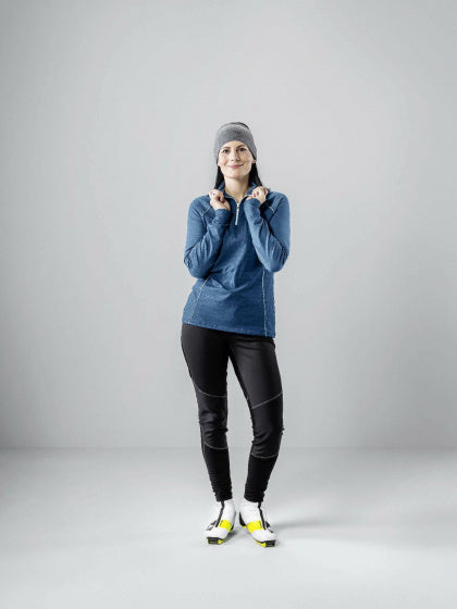 Löffler Thermo -Shirt Midlayer CB Ladies Modal Cotton Jeans Blue MT 40