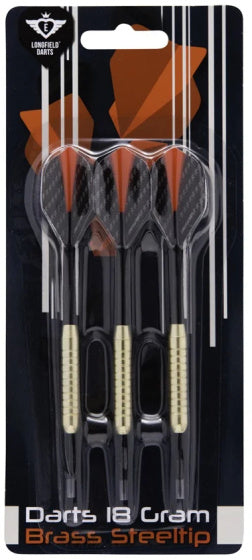 Longfield Darts Steeltip Dartspijl Set 18 Gramm schwarze dunkelrote 3 Teile